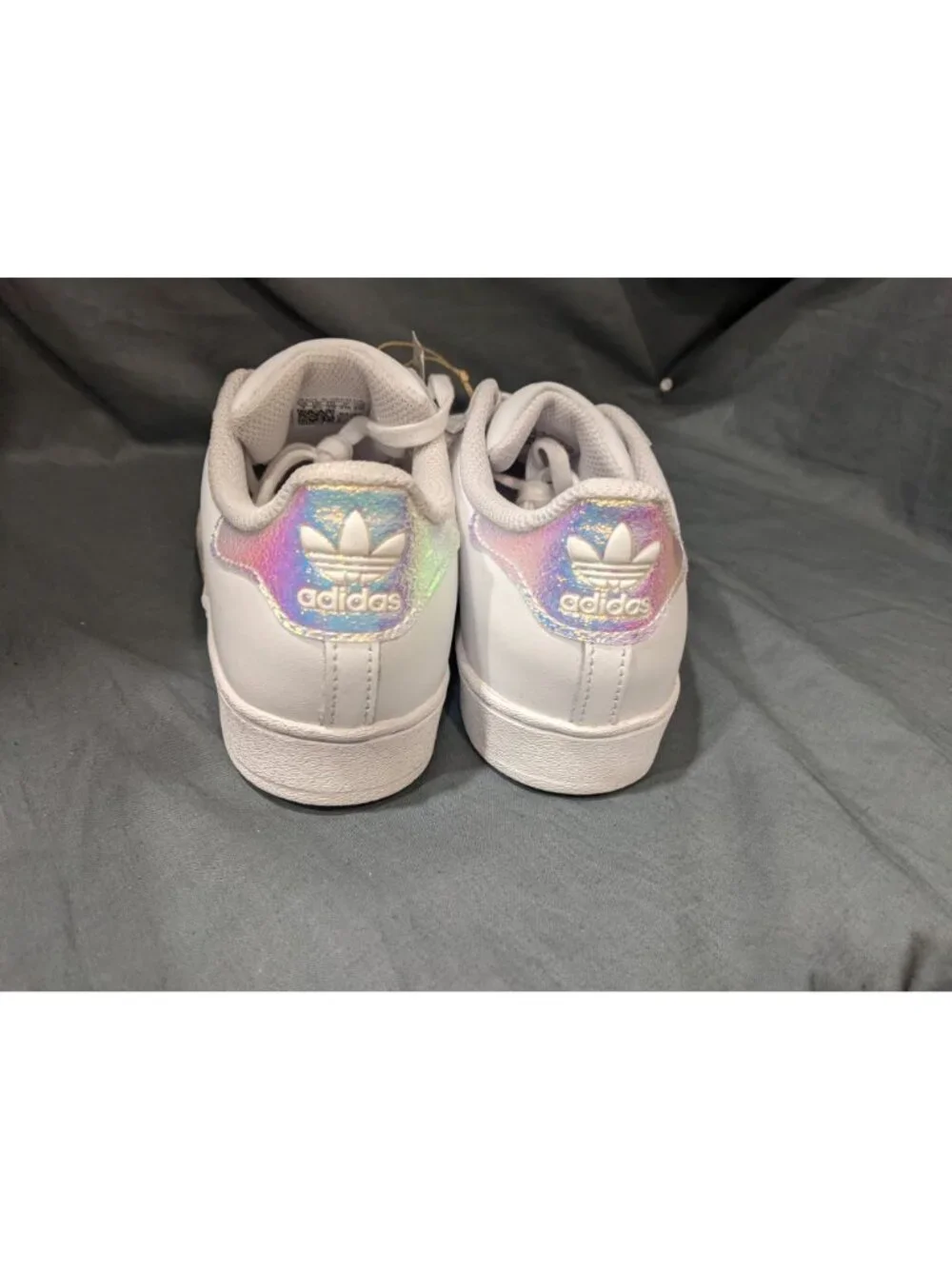 Adidas Superstar C Sneakers White/Halo Blue JQ1789 Girls Size 3 NEW NO BOX!